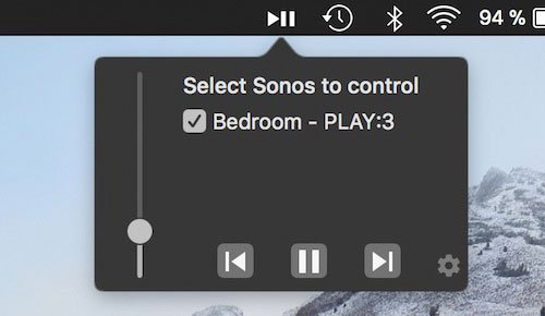 Menu Bar Controller for Sonos